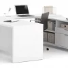 Bestar U Shaped Desk, 89" D, 71.1" W, 29.9" H, White, Melamine