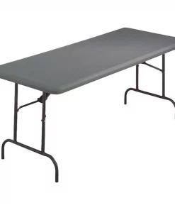Iceberg Rectangle IndestrucTableÂ® Commercial Folding Table , Charcoal - 30" x 72", 30" W, 72" L, 29" H