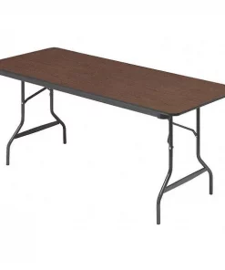 Iceberg Rectangle OfficeWorksâ„¢ Commercial Wood Laminate Folding Table, Walnut - 30" x 72", 30 in W