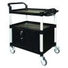 Zoro Select Cart with Cabinet, 37-3/16 in. H, Black