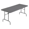 Iceberg Rectangle IndestrucTableÂ® Classic Folding Table, Charcoal - 30" x 96" BiFold, 30" W, 96" L, 29" H