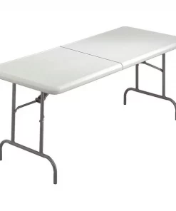 Iceberg Rectangle IndestrucTableÂ® Classic Folding Table, Platinum Granite - 30" x 72" BiFold, 30" W, 72" L