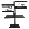 Victor Electric Dual Monitor Standing Desk, 23 in D, 28 in W, Black, Aluminum