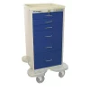 Lakeside Medical Mini Tower, 6 Drawers w/Electronic Lock, Blue Cabinet