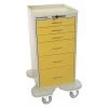 Lakeside Medical Mini Tower, 6 Drawers w/Push Button Lock, Yellow Cabinet