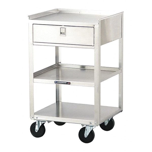 Lakeside Stainless Steel Equipment Stand, 1 Drawer, 3 Shelves-500 lb Capacity