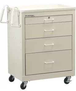Lakeside Bedside Cart w/9" Panel and Key Lock-4 Drawers