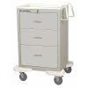 Lakeside Medical Cart, 3 Drawers w/Key Lock-Gray Cabinet