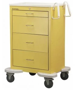 Lakeside Medical Cart, 4 Drawers w/Key Lock-Yellow Cabinet