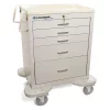 Lakeside Medical Cart, 5 Drawers w/Key Lock, Gray Cabinet