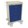 Lakeside Medical Cart, 5 Drawers w/Key Lock, Blue Cabinet