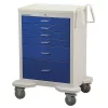 Lakeside Medical Cart, 6 Drawers w/Key Lock, Blue Cabinet