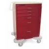 Lakeside Medical Cart, 6 Drawers, Red Cabinet
