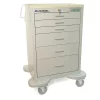 Lakeside Medical Cart, 6 Drawers w/Electronic Key Pad Lock, Gray Cabinet