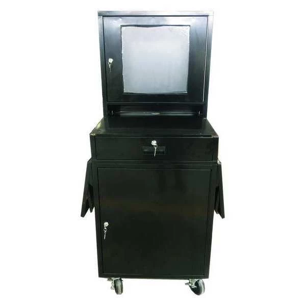 Zoro Select Mobile Computer Cabinet, Black