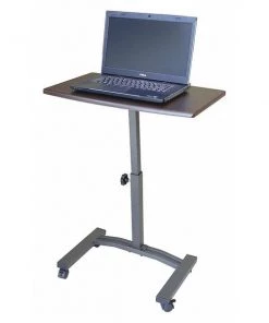 Zoro Select Computer Desk, 16" D, 24" W, 20.5" to 33" H, Walnut, Medium Density Fiberboard