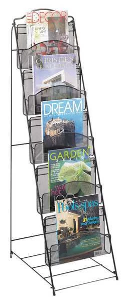 Safco Magazine Floor Rack, Black