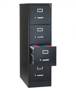 Hirsh 15" W 4 Drawer File Cabinet, Black, Letter