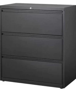 Hirsh 3 Drawer File Cabinet, Black, A4/Legal/Letter