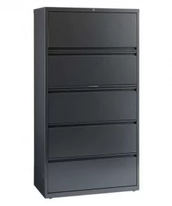 Hirsh 36" W 5 Drawer Lateral File Cabinet, Charcoal, Letter