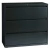 Hirsh 42" W 3 Drawer Lateral File Cabinet, Charcoal, Letter