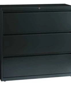 Hirsh 42" W 3 Drawer Lateral File Cabinet, Charcoal, Letter
