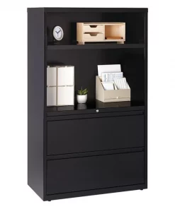 Hirsh 36" W 2 Drawer Lateral File Cabinet, Black, Letter