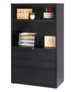 Hirsh 36" W 3 Drawer Lateral File Cabinet, Black, Letter