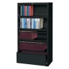 Hirsh 36" W 5 Drawer File Cabinet, Black, Letter