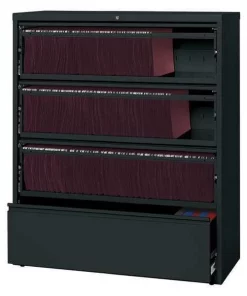 Hirsh 42" W 5 Drawer File Cabinet, Black, Letter