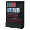 Hirsh 42" W 5 Drawer File Cabinet, Black, Letter