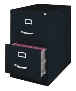 Hirsh 18" W 2 Drawer File Cabinet, Black, Legal