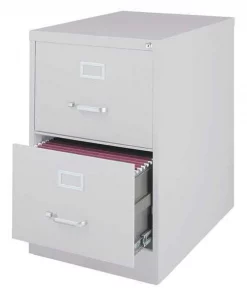 Hirsh 18" W 2 Drawer Vertical File Cabinet, Light Gray, Legal