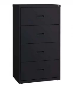 Hirsh 30" W 4 Drawer File Cabinet, Black, A4/Legal/Letter