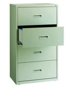 Hirsh 30" W 4 Drawer Lateral File Cabinet, Light Gray, Letter