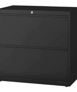 Hirsh 30" W 2 Drawer File Cabinet, Black, Letter, Legal, A4
