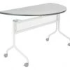 Safco Half Round Training Tabletop, 48 X 24 X 1, Furniture Grade Particleboard Top, Grey