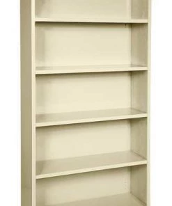 Sandusky 4-Shelf Bookcase, Steel 72"x34" Putty