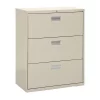 Sandusky 36" W 3 Drawer File Cabinet, Putty, Letter/Legal