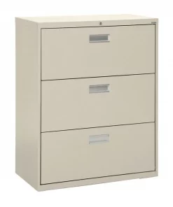 Sandusky 36" W 3 Drawer File Cabinet, Putty, Letter/Legal
