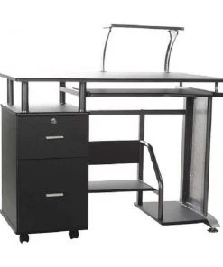 Comfort Products Computer Desk, 23-1/2" D, 39.4" W, 38-1/2" H, Black, PVC