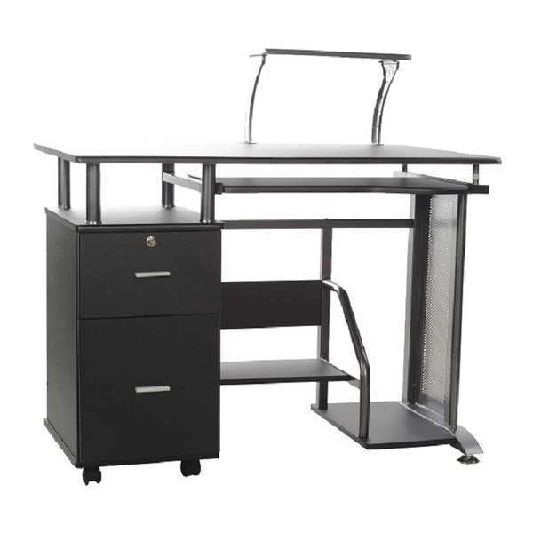 Comfort Products Computer Desk, 23-1/2" D, 39.4" W, 38-1/2" H, Black, PVC