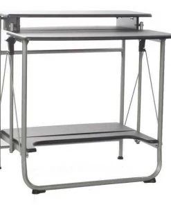 Comfort Products Computer Desk, 23.6" D, 27.6" W, 29.7" H, Black, PVC Wrapped Medium Density Fiberboard