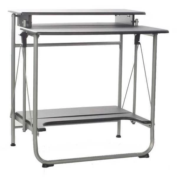 Comfort Products Computer Desk, 23.6" D, 27.6" W, 29.7" H, Black, PVC Wrapped Medium Density Fiberboard