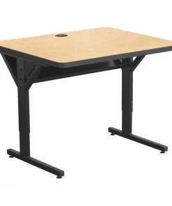 Balt Rectangle Training Table, 36" X 25.5" to 33.5", High Pressure Laminate Top, Fusion Maple