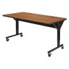 Balt Rectangle Training Table, 60" X 25.5" to 33.5", High Pressure Laminate Top, Amber Cherry