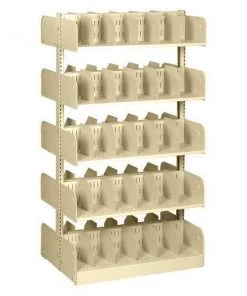 Estey Divider Shelf, Double, 10. Shelves, 24 In