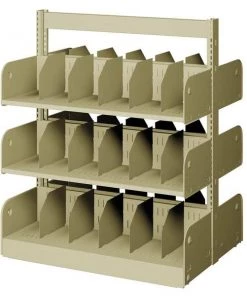 Estey Divider Shelf, Double, 6 Shelves, 24 In