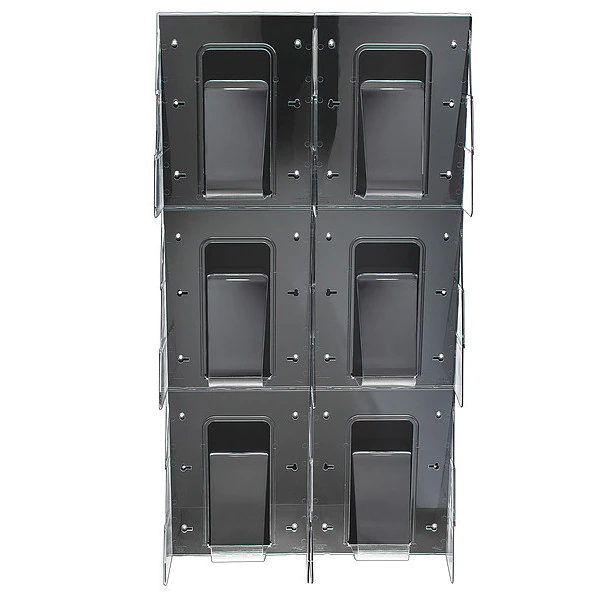 Deflecto Magazine Holder, 6 Compartments, Clear - Image 3