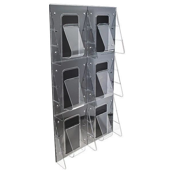Deflecto Magazine Holder, 6 Compartments, Clear
